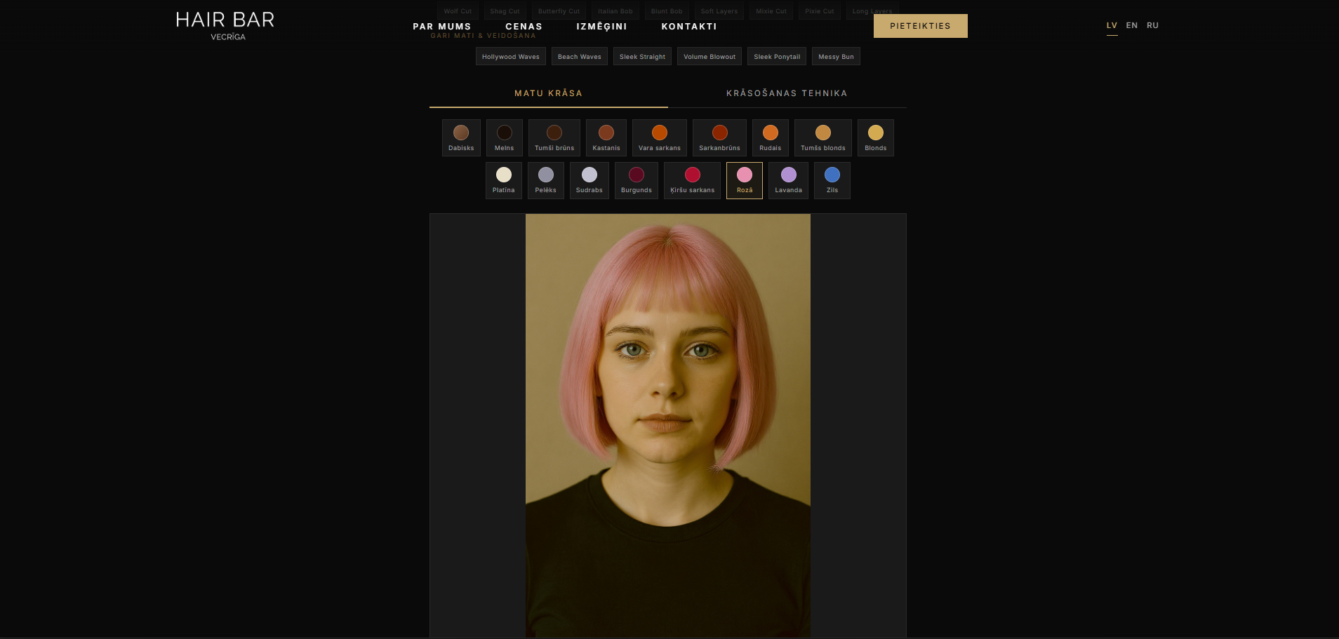 Virtual Try-On — Styles & Colours
